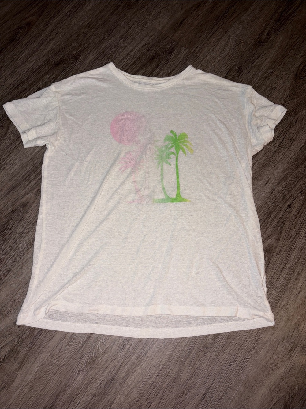 aerie Oversized Sheer Lightweight Palm Graphic Tee